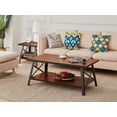 thumbnail image 3 of Wood Coffee Cocktail Sofa Table Matching End Table Set Metal Frame w/Storage Shelf, 3 of 10