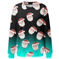 thumbnail image 5 of EHQJNJ Chandails en Molleton Graphiques pour Femmes Chandail en Molleton Tendance pour Femmes Joyeux Noël Imprimé Col Rond Ajusté Pull Tops Manches Longues Chemises d'Entraînement Blouse Ample, 5 of 5