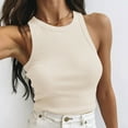 thumbnail image 2 of Dagugfen Going out Tops for Women Casual Basic Sleeveless Crew Neck Ribbed Knit Comfy Slim Tank Top, 2 of 6