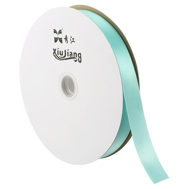 Unique Bargains 0.79' x 100 Yards Double Face Decorate Crafts Roll Satin Ribbon Lake Blue