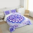 thumbnail image 3 of jejeloiu Bohemian Flower Floral Full Size Comforter Sets,Boho Exotic Style Bedding Sets For Girl Reversible 3-Piece, 3 of 8