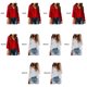 thumbnail image 3 of Minnieouse Jersey Top de encaje Casual camisa de manga larga moda estilo suelto cuello en V gasa ropa de vestir al aire libre viajar Prendas para la parte del cuerpo M rojo Minnieouse AP015656-02, 3 of 6