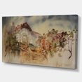 thumbnail image 2 of Abstract Old Building Watercolor - Abstract Art on Canvas, 2 of 3