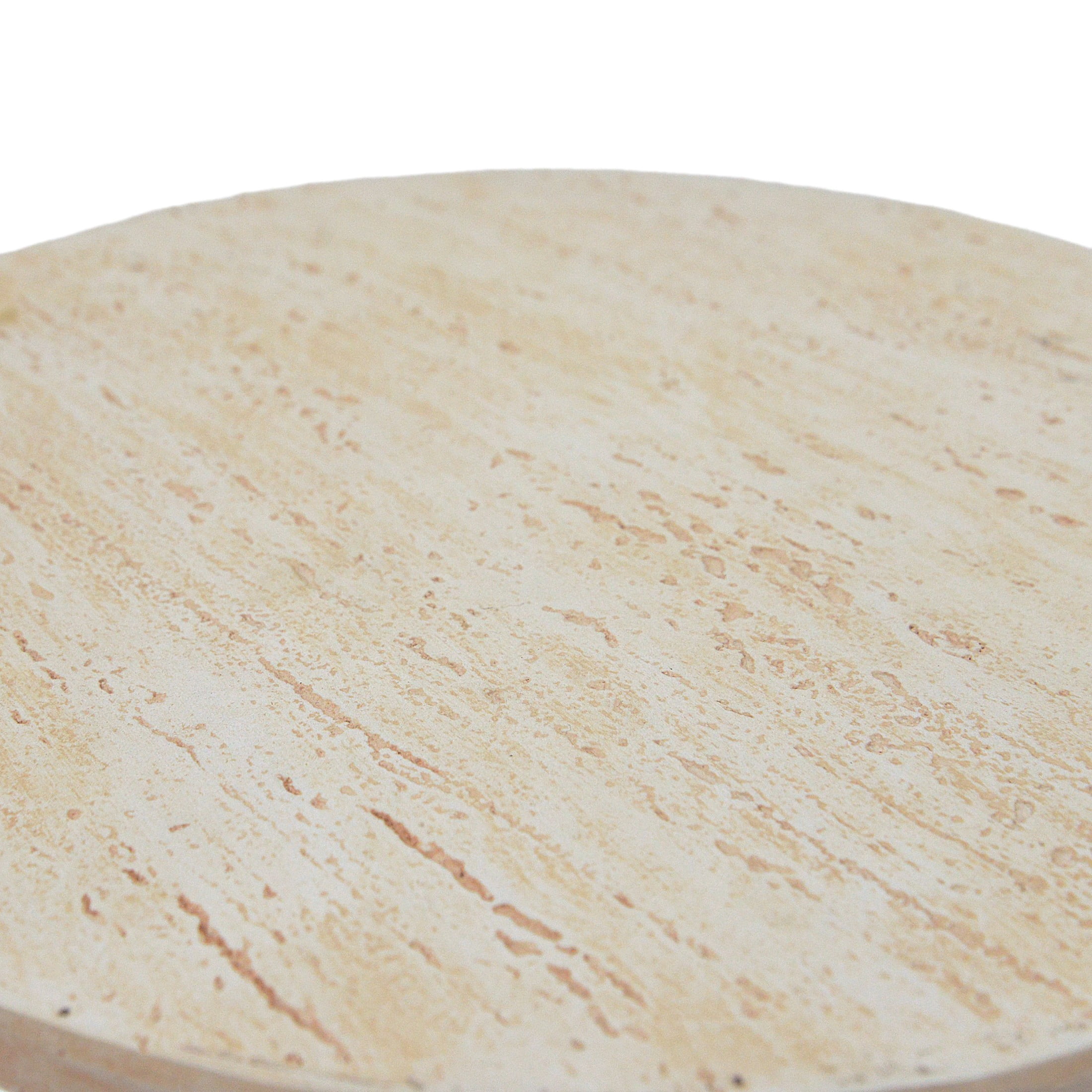Christopher Knight Home 24.5" MGO Outdoor Round Top Side Table, Travertine Pedestal Drink Table