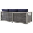 thumbnail image 5 of Modway Aura 3 Piece Outdoor Patio Wicker Rattan Set in Gray Navy by Modway, 5 of 9