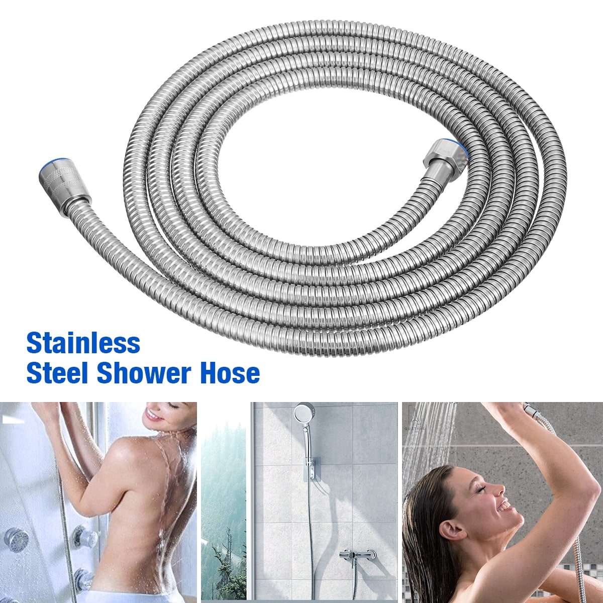 Shower Hose 10ft Handheld Stainless Steel Showerhand Tube Flexible for Bathroom Chrome
