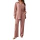 thumbnail image 2 of VISgogo Conjunto de trajes casuales para mujer, camisa de manga larga con cuello de solapa de color sólido, pantalones de cintura elástica a juego VISgogo moda, 2 of 9
