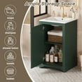 thumbnail image 4 of GZXS 20-inch Bathroom Vanity with Basin Combo, Freestanding Bath Cabinet with Soft Closing Door and Adjustable Shelf, Modern Vanity Set with Ceramic Sink (Green), 4 of 10