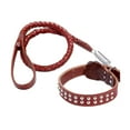 thumbnail image 2 of Heavy Duty Braided Metal Hook Comfortable Handle Dog Traction Rope Cowhide Training Rope Leash for Large and Medium Dogs , Brown Small Collar, 2 of 10