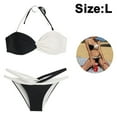 thumbnail image 2 of Conjunto de bikini para mujer, traje de baño con lazo en la parte inferior, bandeaukini, cuello halter, conjuntos de bikini de 2 piezas, 2 of 5
