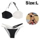 thumbnail image 2 of Conjunto de bikini para mujer, traje de baño con lazo en la parte inferior, bandeaukini, cuello halter, conjuntos de bikini de 2 piezas, 2 of 5