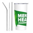 thumbnail image 1 of Juego de tres piezas de taza térmica portátil de acero inoxidable con pajita y aislamiento de 20 oz para el mes de concientización sobre la salud mental, 1 of 7