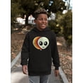 thumbnail image 2 of Layered Alien Emoji Vibes - Retro Galactic Graphic Youth's Hoodie, 2 of 4