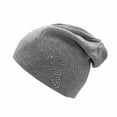 thumbnail image 2 of WREESH Women's Star Hot Diamond Beanie Fashion Solid Color Curling Fall and Winter Knitting Pile Cap, Baotou Hat Gray, 2 of 5