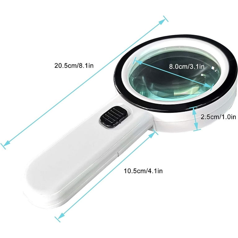 Magnifier Small Pocket Magnifying Glass 30X w/ LED Light For Reading  Inspection