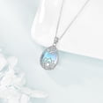 thumbnail image 2 of Sterling Silver Moonstone/Abalone Shell/Turquoise Filigree Teardrop Necklace Jewelry for Women, 2 of 10