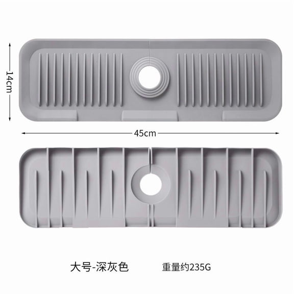 Customizable Non-Slip Silicone Faucet Drain Mat Trim-to-Fit Sink Organizer