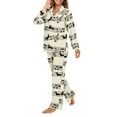 thumbnail image 5 of DISNIMO Dachshund Music Note Print Women 2 Piece Pajama Set Long Sleeve Sleepwear with Long Pants Button Down Pj Lounge Sets Casual Comfy Loungewear Nightwear with Pockets, XL, 5 of 7