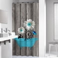 thumbnail image 4 of Rustic Shower Curtain Set Grey Floral Fabric Bath Curtain 6 Hooks Butterfly Daisy American Country Farm Style 36×72 Inches, 4 of 6