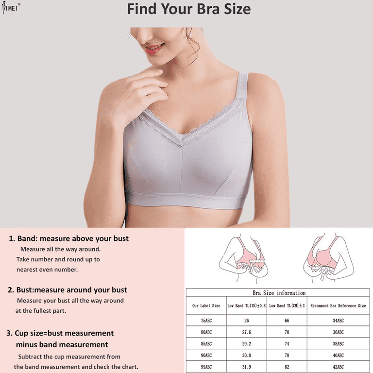 BIMEI Mastectomy Bra with Pockets for Breast Prosthesis Women's Full  Coverage Wirefree Everyday Bra plus size 8102,White,38D 