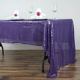 thumbnail image 4 of BalsaCircle 60" x 126" Rectangular Sequin Tablecloth Purple, 4 of 5