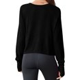 thumbnail image 4 of Long Sleeved Women Solid Athletic Crop Shirt Tee, 4 of 7
