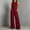 Wine, variant on Womens 2 Piece Color Blocked Suits Sleeveless Crew Neck Tops Wide Leg High Waist Trousers Summer Comfy Fashion Set White XXXL