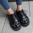 thumbnail image 2 of Rhinestones Sparkly Chunky Platform Casual Walking Shoes for Women Fall Glitter Leather Loafers Fashion Sneakers, 2 of 5