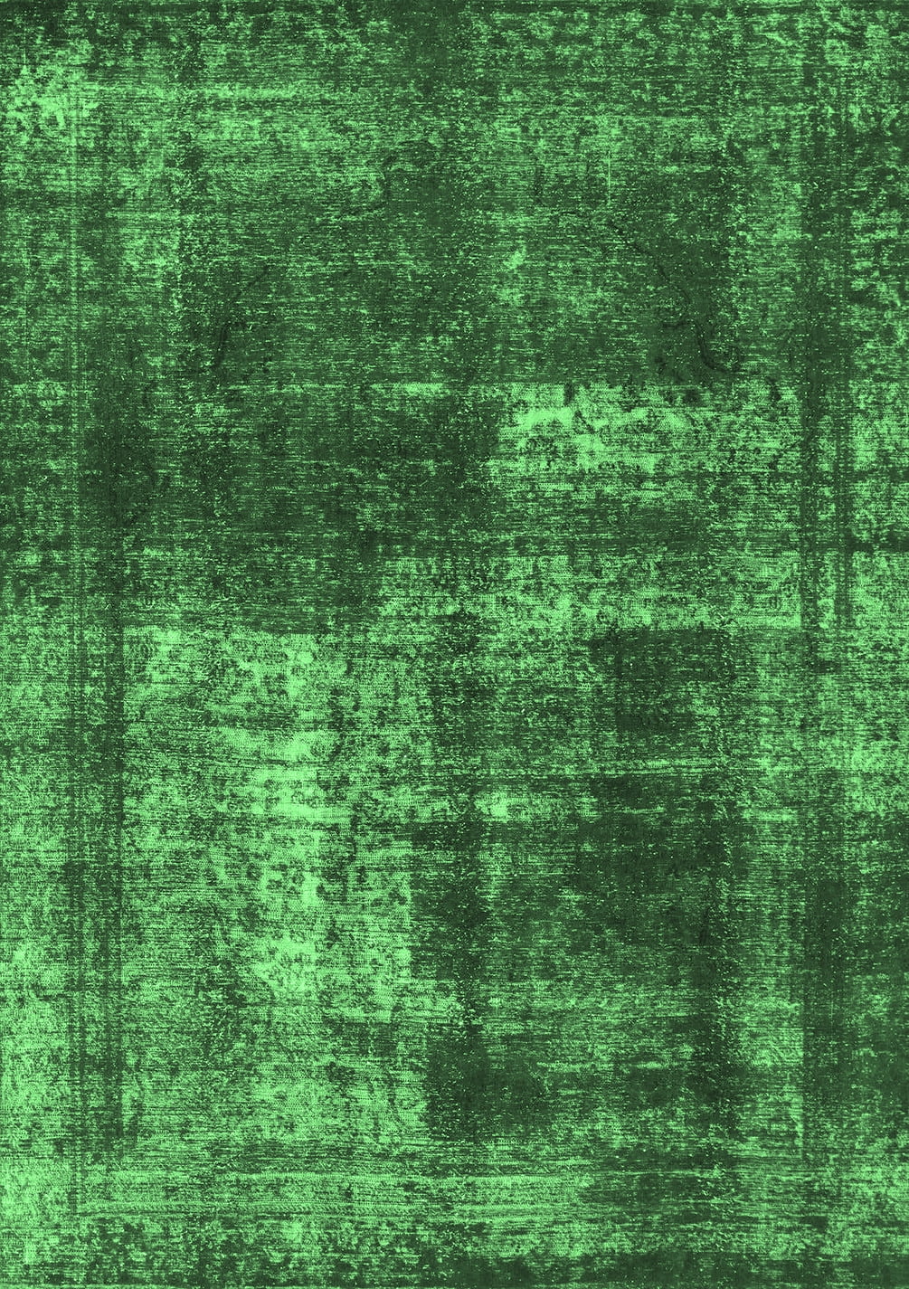 Ahgly Company Indoor Rectangle Abstract Emerald Green Modern Area Rugs ...