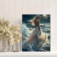 thumbnail image 2 of Ethereal Moonlit Ocean Canvas Wall Art, Flowing Dress Mystical Woman Night Sky Dreamy Home Decor, 2 of 8