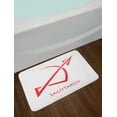 thumbnail image 2 of Zodiac Sagittarius Bath Mat, Simplistic Minimalist Horoscope Pattern with Curved Stripes Zodiac, Non-Slip Plush Mat Bathroom Kitchen Laundry Room Decor, 29.5 X 17.5 Inches, Dark Coral White, Ambesonne, 2 of 2