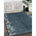 thumbnail image 3 of Ahgly Company Machine Washable Indoor Rectangle Abstract Dark Blue Grey Blue Area Rugs, 2' x 5', 3 of 7