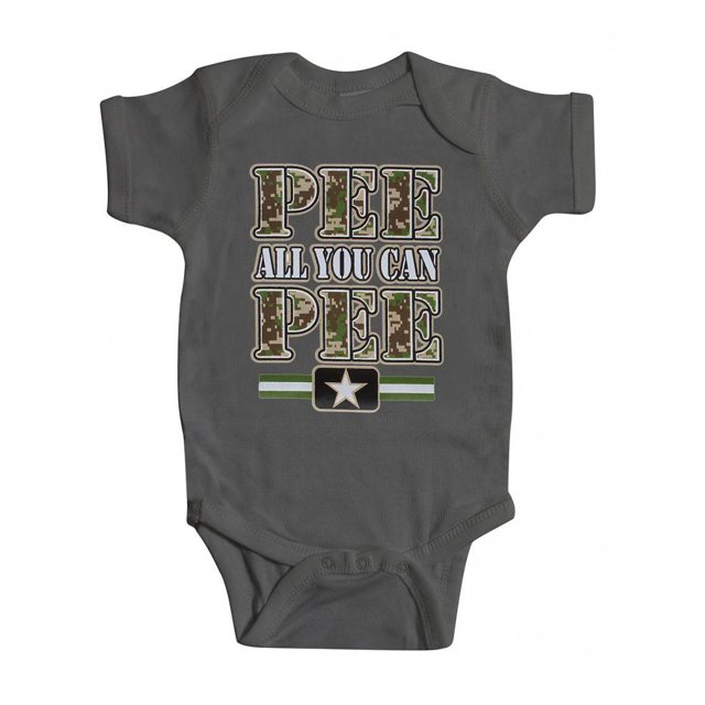 Toddlers "Pee All You Can Pee" Charcoal Grey Bodysuit - 12 Months