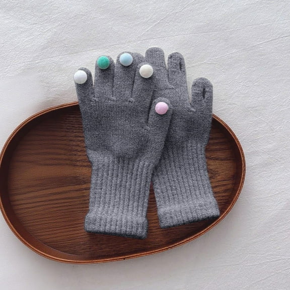 Kids Warm Knit Gloves, Kids Knitted Gloves Soft Thermal Gloves, Toddler Magic Gloves Full Finger Gloves, Stretchy Warm Gloves for Boys and Girls