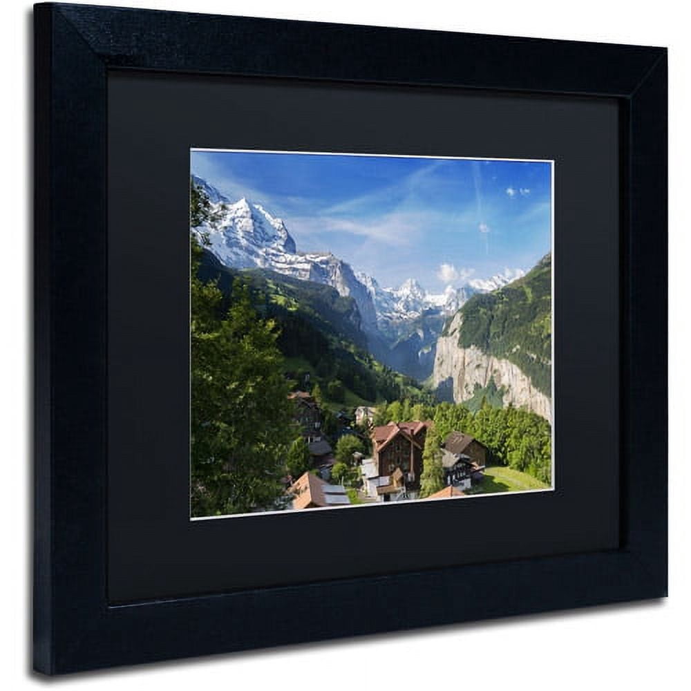 Trademark Fine Art "A New Day in the Swiss Alps" Canvas Art by Philippe Sainte-Laudy, Black Matte, Black Frame