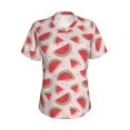 thumbnail image 2 of Uemuo Watermelon Printed Women's Classic V-Neck T-Shirt - Soft, Breathable, Moisture-Wicking, Perfect for Casual, Office, Travel, and Everyday Wear-Small, 2 of 5