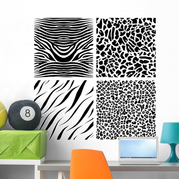 Four Seamless Patterns Wall Mural by Wallmonkeys Peel and Stick Graphic (36 in H x 36 in W) WM109321
