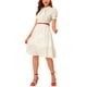 thumbnail image 4 of INSPIRE CHIC Vestido Vintage para Mujer con Estampado Floral, Cuello Peter Pan, Largo a la Rodilla, Casual, XL, Blanco, 4 of 8