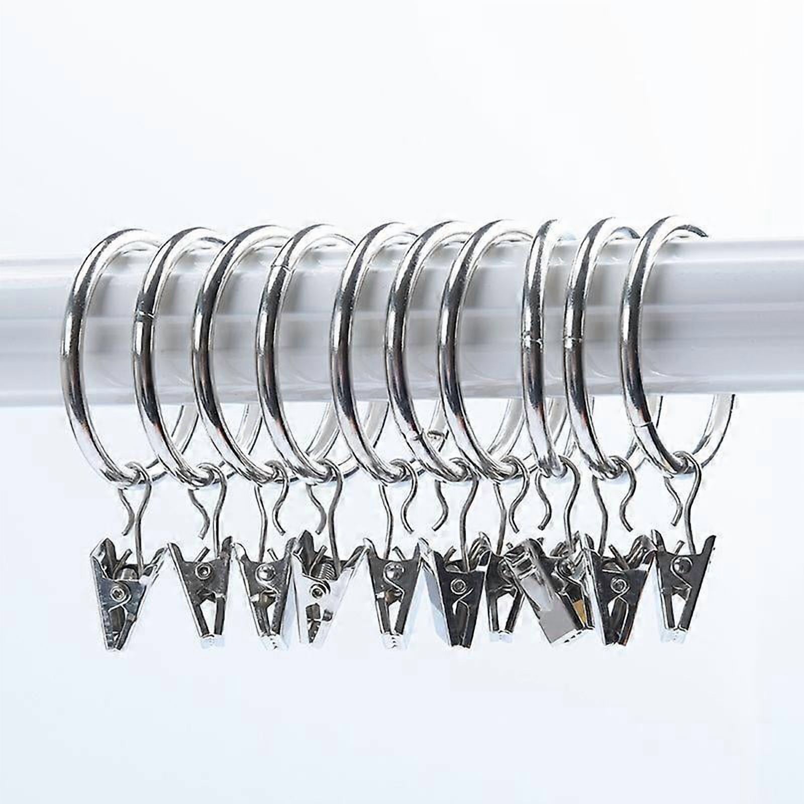 Window Curtain Rings With Clamps 50mm 30Pack - Rustproof Stainless ...