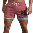 thumbnail image 1 of Xdzjlr Running Shorts For Men,Drawstring Print Rainbow Design Summer Outdoor Streetwear Fit Lightweight Loose Running Shorts For Men, 1 of 3