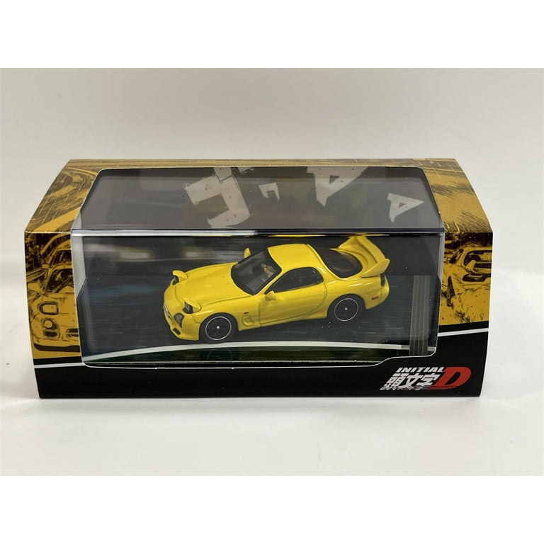 Initial D Mazda RX-7 FD3S Project D Yellow Diorama Set 1:64