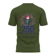 thumbnail image 4 of Men's Loose Fit Flag Print T-Shirt, ONE NATION UNDER GOD Graphic Short Sleeve Top for Casual Daily Wear, Summer Patriotic Tee Green L, 4 of 4