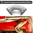 thumbnail image 2 of Unique Bargains 90 Degree Mandrel Bend Elbow Car Modified Exhaust Pipe Tubing Piping 2.5" inch OD Thickness 1.2mm/18GA 63x155x1.2mm 201 Stainless Steel Silver Tone, 2 of 7