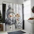thumbnail image 3 of Christmas Shower Curtain Christmas Snowman Bathroom Curtains with Hooks, Waterproof Fabric Snowflake Snowy Scenery Bath Shower Curtains Set for Bathroom Bathtubs Xmas Decor 72x72 Inch, 3 of 9