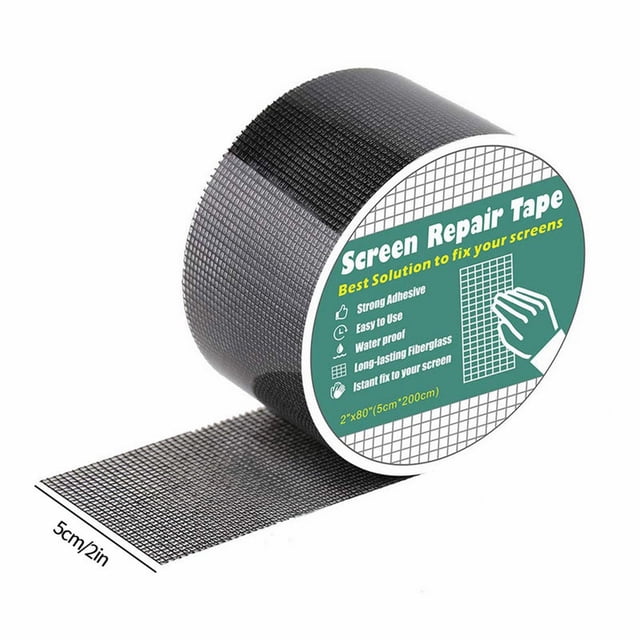 Window Screen Repair Tape,Extended Size Screen Repair Kit for Windows or Doors,Durable Window Screen Repair Kit Extra Strong Self Adhesive Waterproof Screen Patch Fiberglass Screen Tape