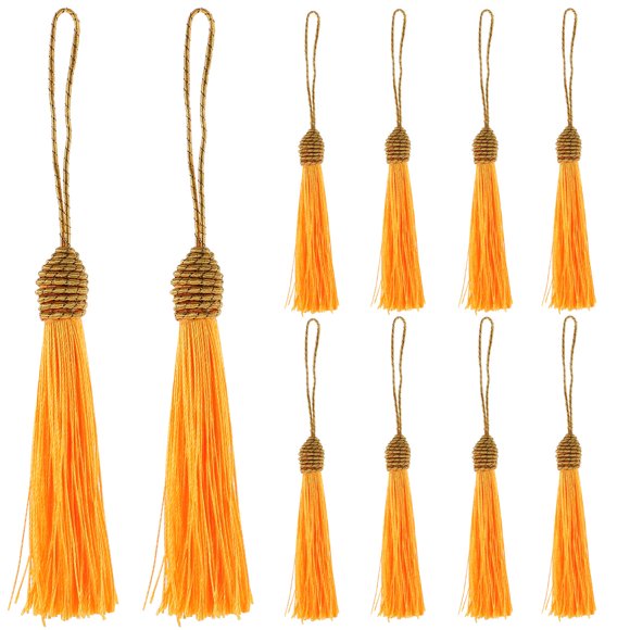 FUEENIRVA 10Ud Adorno Tassel Dorado Para Llaveros Y Pulseras En Manualidades Creativas