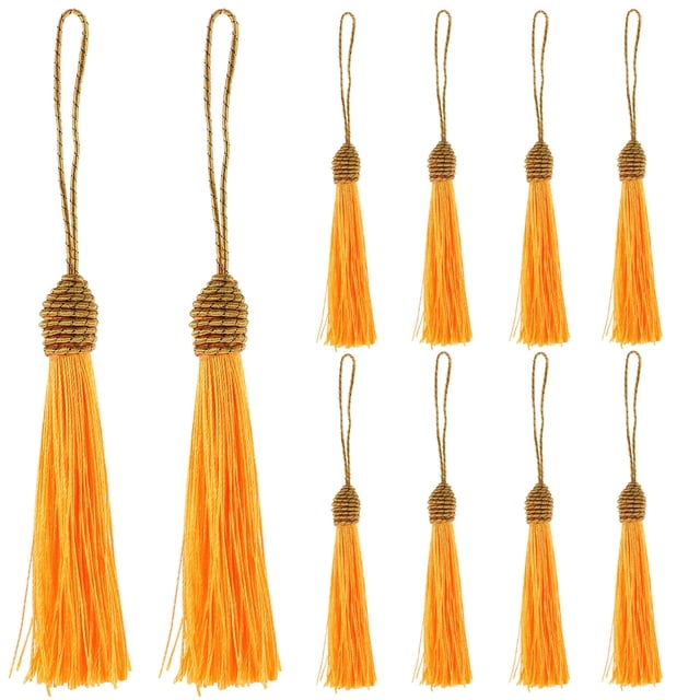 FUEENIRVA 10Ud Adorno Tassel Dorado Para Llaveros Y Pulseras En Manualidades Creativas
