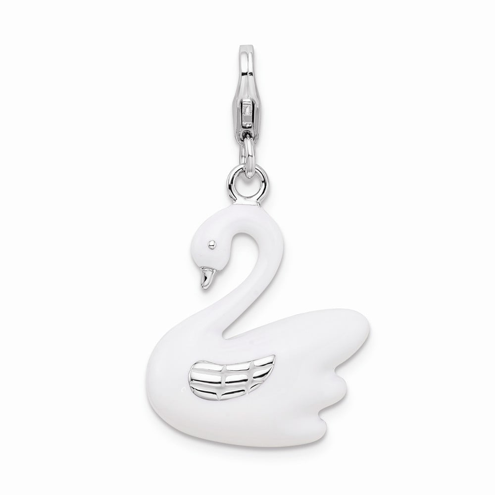FB Jewels Solid 925 Sterling Silver 2-D Diamond-cut Star Lobster Clasp Charm