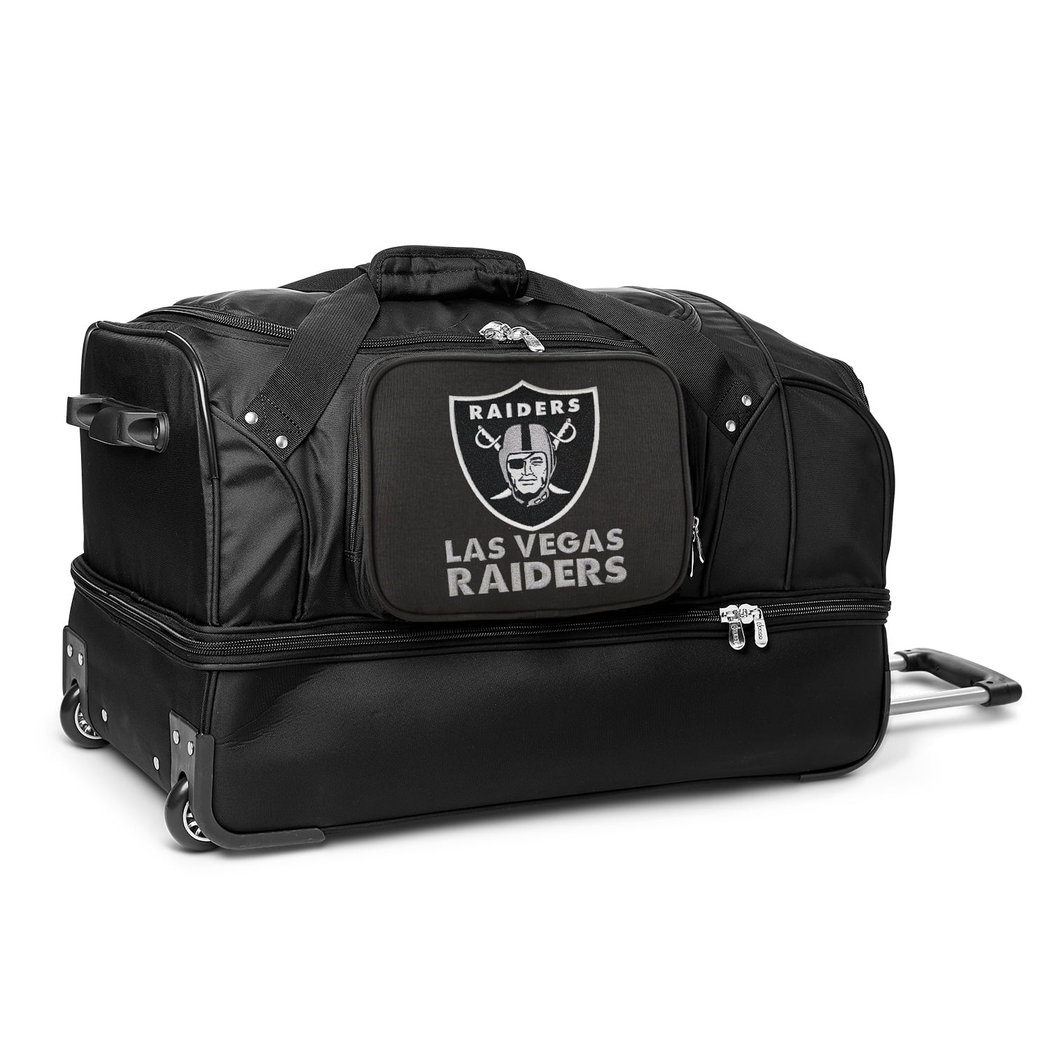 Las Vegas Raiders 27" 2Wheel Rolling Drop Bottom Duffel Bag Black