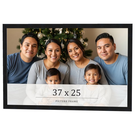 37x25 Frame Black Real Wood Picture Frame Width 0.75 inches | Interior Frame Depth 0.5 inches |